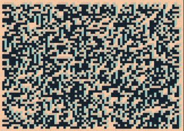 Edward Zajec 'in 1971' deki Il Cubo 'sunun uygulanması. Esasen 8 taştan oluşan bir Truchet fayans seti ve yerleştirme sanatı illüstrasyonu için kurallar