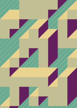 1958 'de Edward Zajec II Cubo' nun 1971 'de uygulanması. Esasen 8 taştan oluşan bir Truchet fayans seti ve yerleştirme sanatı illüstrasyonu için kurallar.