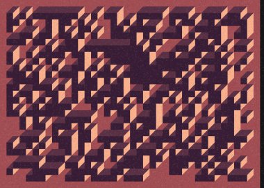 Edward Zajec 'in 1971' deki Il Cubo 'sunun uygulanması. Esasen 8 taştan oluşan bir Truchet fayans seti ve yerleştirme sanatı illüstrasyonu için kurallar