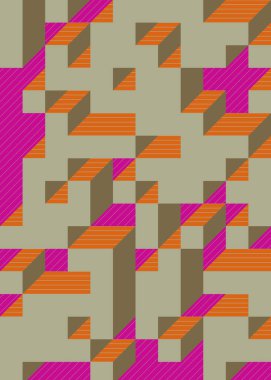 1958 'de Edward Zajec II Cubo' nun 1971 'de uygulanması. Esasen 8 taştan oluşan bir Truchet fayans seti ve yerleştirme sanatı illüstrasyonu için kurallar.