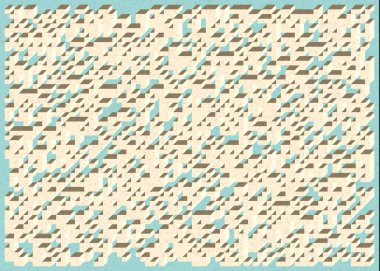 Edward Zajec 'in 1971' deki Il Cubo 'sunun uygulanması. Esasen 8 taştan oluşan bir Truchet fayans seti ve yerleştirme sanatı illüstrasyonu için kurallar