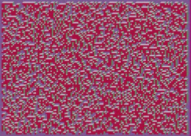Edward Zajec 'in 1971' deki Il Cubo 'sunun uygulanması. Esasen 8 taştan oluşan bir Truchet fayans seti ve yerleştirme sanatı illüstrasyonu için kurallar