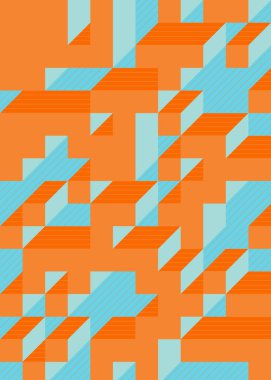 Edward Zajec 'in 1971' deki Il Cubo 'sunun uygulanması. Esasen 8 taştan oluşan bir Truchet fayans seti ve yerleştirme sanatı illüstrasyonu için kurallar