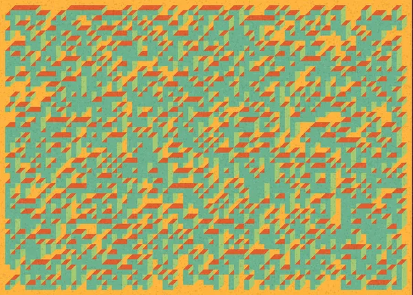 Edward Zajec 'in 1971' deki Il Cubo 'sunun uygulanması. Esasen 8 taştan oluşan bir Truchet fayans seti ve yerleştirme sanatı illüstrasyonu için kurallar