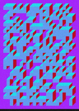 Edward Zajecs 2. Cubo 'nun 1971' deki uygulaması. Esasen 8 taştan oluşan bir Truchet fayans seti ve yerleştirme sanatı illüstrasyonu için kurallar.