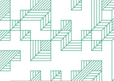 Edward Zajec Il Cubo 'nun 1971' den 2080 'deki uygulaması. Esasen 8 taştan oluşan bir Truchet fayans seti ve yerleştirme sanatı illüstrasyonu için kurallar.