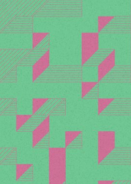 Edward Zajecs 2. Cubo 'nun 1971' deki uygulaması. Esasen 8 taştan oluşan bir Truchet fayans seti ve yerleştirme sanatı illüstrasyonu için kurallar.