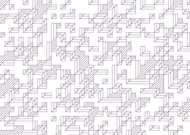 Edward Zajecs 2. Cubo 'nun 1971' deki uygulaması. Esasen 8 taştan oluşan bir Truchet fayans seti ve yerleştirme sanatı illüstrasyonu için kurallar.