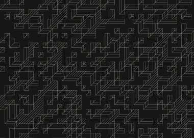 Edward Zajecs 2. Cubo 'nun 1971' deki uygulaması. Esasen 8 taştan oluşan bir Truchet fayans seti ve yerleştirme sanatı illüstrasyonu için kurallar.