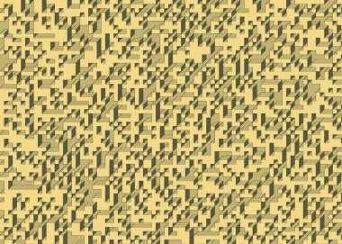 Edward Zajecs 2. Cubo 'nun 1971' deki uygulaması. Esasen 8 taştan oluşan bir Truchet fayans seti ve yerleştirme sanatı illüstrasyonu için kurallar.