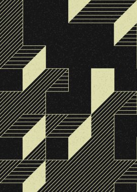 Edward Zajecs 2. Cubo 'nun 1971' deki uygulaması. Esasen 8 taştan oluşan bir Truchet fayans seti ve yerleştirme sanatı illüstrasyonu için kurallar.