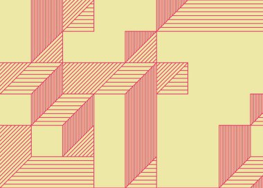 Edward Zajecs 2. Cubo 'nun 1971' deki uygulaması. Esasen 8 taştan oluşan bir Truchet fayans seti ve yerleştirme sanatı illüstrasyonu için kurallar.