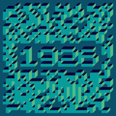 Edward Zajec Il Cubo 'nun 1971' den 2080 'deki uygulaması. Esasen 8 taştan oluşan bir Truchet fayans seti ve yerleştirme sanatı illüstrasyonu için kurallar.