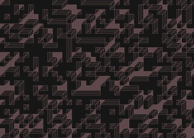 Edward Zajecs 2. Cubo 'nun 1971' deki uygulaması. Esasen 8 taştan oluşan bir Truchet fayans seti ve yerleştirme sanatı illüstrasyonu için kurallar.