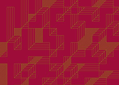 Edward Zajecs 2. Cubo 'nun 1971' deki uygulaması. Esasen 8 taştan oluşan bir Truchet fayans seti ve yerleştirme sanatı illüstrasyonu için kurallar.