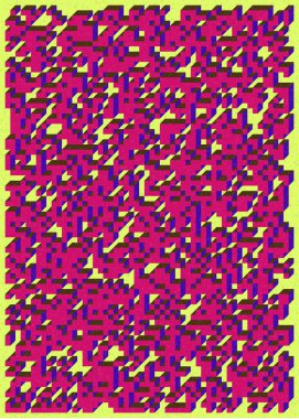 Edward Zajecs 2. Cubo 'nun 1971' deki uygulaması. Esasen 8 taştan oluşan bir Truchet fayans seti ve yerleştirme sanatı illüstrasyonu için kurallar.