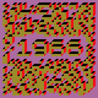 Edward Zajec Il Cubo 'nun 1971' den 2080 'deki uygulaması. Esasen 8 taştan oluşan bir Truchet fayans seti ve yerleştirme sanatı illüstrasyonu için kurallar.