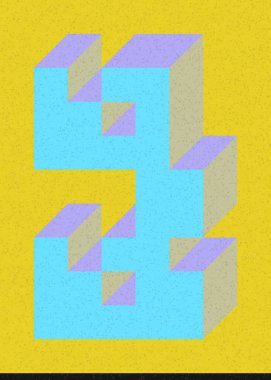 Edward Zajecs 2. Cubo 'nun 1971' deki uygulaması. Esasen 8 taştan oluşan bir Truchet fayans seti ve yerleştirme sanatı illüstrasyonu için kurallar.