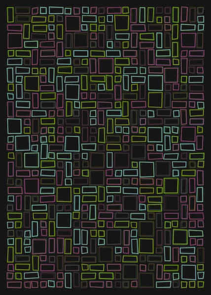 Offset Quads Generativ Konst Bakgrund Konst Illustration — Stock vektor