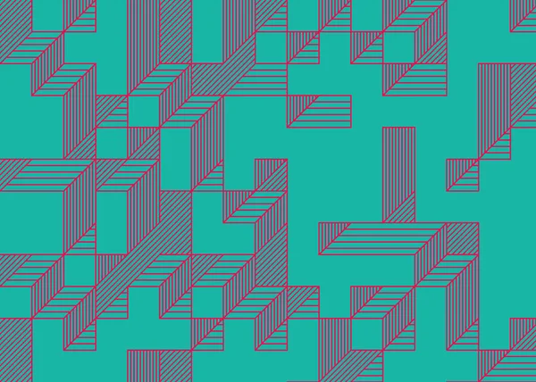 Edward Zajecs 2. Cubo 'nun 1971' deki uygulaması. Esasen 8 taştan oluşan bir Truchet fayans seti ve yerleştirme sanatı illüstrasyonu için kurallar.