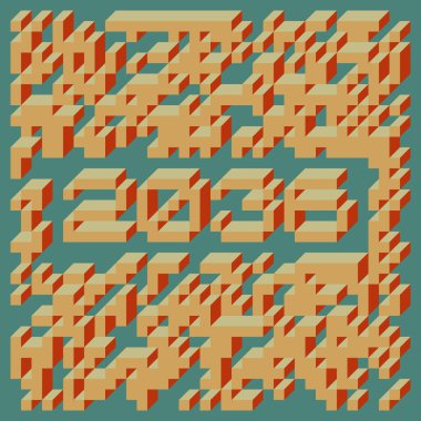 Edward Zajec Il Cubo 'nun 1971' den 2080 'deki uygulaması. Esasen 8 taştan oluşan bir Truchet fayans seti ve yerleştirme sanatı illüstrasyonu için kurallar.