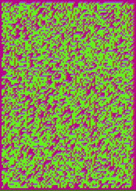 Edward Zajecs 2. Cubo 'nun 1971' deki uygulaması. Esasen 8 taştan oluşan bir Truchet fayans seti ve yerleştirme sanatı illüstrasyonu için kurallar.