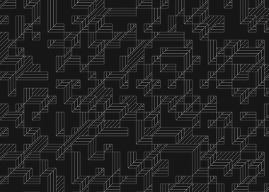 Edward Zajec Il Cubo 'nun 1971' den 2080 'deki uygulaması. Esasen 8 taştan oluşan bir Truchet fayans seti ve yerleştirme sanatı illüstrasyonu için kurallar.