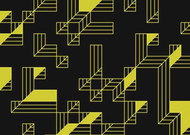 Edward Zajecs 2. Cubo 'nun 1971' deki uygulaması. Esasen 8 taştan oluşan bir Truchet fayans seti ve yerleştirme sanatı illüstrasyonu için kurallar.