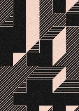 Edward Zajecs 2. Cubo 'nun 1971' deki uygulaması. Esasen 8 taştan oluşan bir Truchet fayans seti ve yerleştirme sanatı illüstrasyonu için kurallar.