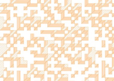 Edward Zajecs 2. Cubo 'nun 1971' deki uygulaması. Esasen 8 taştan oluşan bir Truchet fayans seti ve yerleştirme sanatı illüstrasyonu için kurallar.