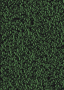 Edward Zajecs 2. Cubo 'nun 1971' deki uygulaması. Esasen 8 taştan oluşan bir Truchet fayans seti ve yerleştirme sanatı illüstrasyonu için kurallar.