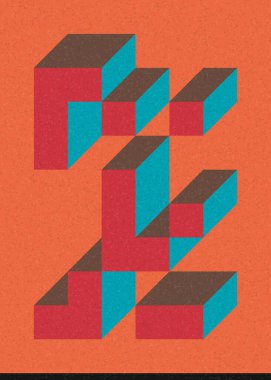 Edward Zajecs 2. Cubo 'nun 1971' deki uygulaması. Esasen 8 taştan oluşan bir Truchet fayans seti ve yerleştirme sanatı illüstrasyonu için kurallar.