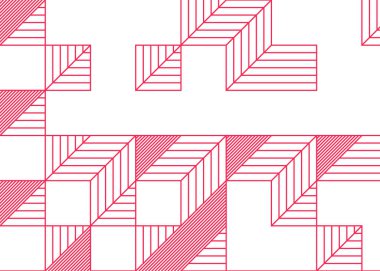 Edward Zajecs 2. Cubo 'nun 1971' deki uygulaması. Esasen 8 taştan oluşan bir Truchet fayans seti ve yerleştirme sanatı illüstrasyonu için kurallar.