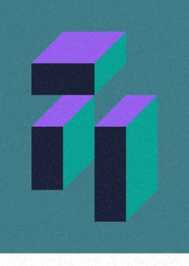 Edward Zajecs 2. Cubo 'nun 1971' deki uygulaması. Esasen 8 taştan oluşan bir Truchet fayans seti ve yerleştirme sanatı illüstrasyonu için kurallar.