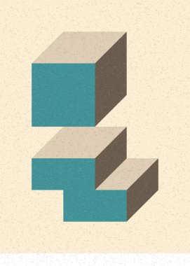 Edward Zajecs 2. Cubo 'nun 1971' deki uygulaması. Esasen 8 taştan oluşan bir Truchet fayans seti ve yerleştirme sanatı illüstrasyonu için kurallar.