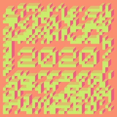 Edward Zajec Il Cubo 'nun 1971' den 2080 'deki uygulaması. Esasen 8 taştan oluşan bir Truchet fayans seti ve yerleştirme sanatı illüstrasyonu için kurallar.