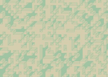 Edward Zajecs 2. Cubo 'nun 1971' deki uygulaması. Esasen 8 taştan oluşan bir Truchet fayans seti ve yerleştirme sanatı illüstrasyonu için kurallar.