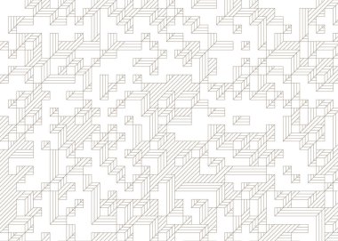 Edward Zajecs 2. Cubo 'nun 1971' deki uygulaması. Esasen 8 taştan oluşan bir Truchet fayans seti ve yerleştirme sanatı illüstrasyonu için kurallar.