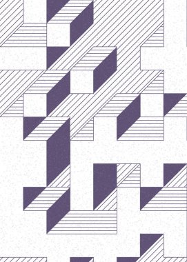 Edward Zajecs 2. Cubo 'nun 1971' deki uygulaması. Esasen 8 taştan oluşan bir Truchet fayans seti ve yerleştirme sanatı illüstrasyonu için kurallar.