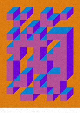 Edward Zajecs 2. Cubo 'nun 1971' deki uygulaması. Esasen 8 taştan oluşan bir Truchet fayans seti ve yerleştirme sanatı illüstrasyonu için kurallar.