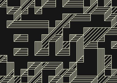 Edward Zajecs 2. Cubo 'nun 1971' deki uygulaması. Esasen 8 taştan oluşan bir Truchet fayans seti ve yerleştirme sanatı illüstrasyonu için kurallar.