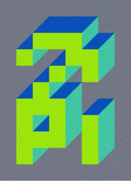 Edward Zajecs 2. Cubo 'nun 1971' deki uygulaması. Esasen 8 taştan oluşan bir Truchet fayans seti ve yerleştirme sanatı illüstrasyonu için kurallar.