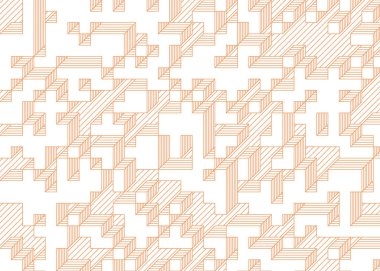 Edward Zajecs 2. Cubo 'nun 1971' deki uygulaması. Esasen 8 taştan oluşan bir Truchet fayans seti ve yerleştirme sanatı illüstrasyonu için kurallar.