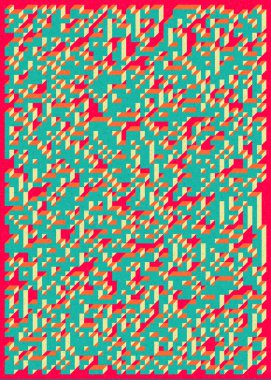 Edward Zajecs 2. Cubo 'nun 1971' deki uygulaması. Esasen 8 taştan oluşan bir Truchet fayans seti ve yerleştirme sanatı illüstrasyonu için kurallar.