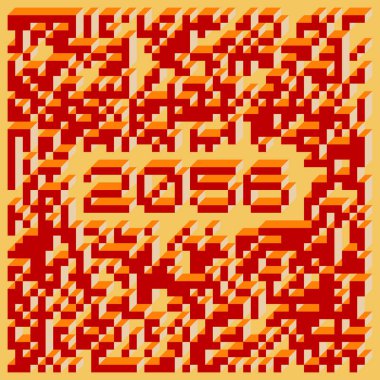 Edward Zajec Il Cubo 'nun 1971' den 2080 'deki uygulaması. Esasen 8 taştan oluşan bir Truchet fayans seti ve yerleştirme sanatı illüstrasyonu için kurallar.