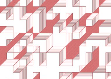 Edward Zajecs 2. Cubo 'nun 1971' deki uygulaması. Esasen 8 taştan oluşan bir Truchet fayans seti ve yerleştirme sanatı illüstrasyonu için kurallar.