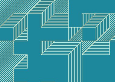 Edward Zajecs 2. Cubo 'nun 1971' deki uygulaması. Esasen 8 taştan oluşan bir Truchet fayans seti ve yerleştirme sanatı illüstrasyonu için kurallar.