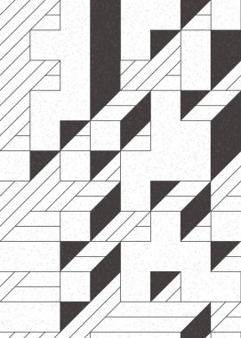 Edward Zajecs 2. Cubo 'nun 1971' deki uygulaması. Esasen 8 taştan oluşan bir Truchet fayans seti ve yerleştirme sanatı illüstrasyonu için kurallar.