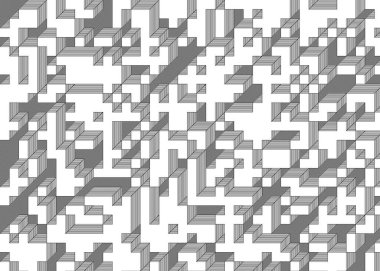 Edward Zajec Il Cubo 'nun 1971' den 2080 'deki uygulaması. Esasen 8 taştan oluşan bir Truchet fayans seti ve yerleştirme sanatı illüstrasyonu için kurallar.