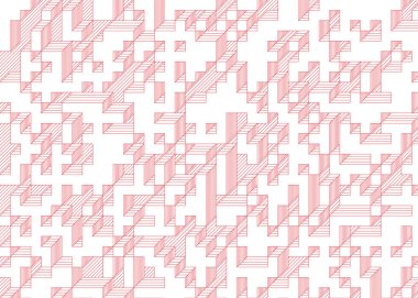 Edward Zajecs 2. Cubo 'nun 1971' deki uygulaması. Esasen 8 taştan oluşan bir Truchet fayans seti ve yerleştirme sanatı illüstrasyonu için kurallar.